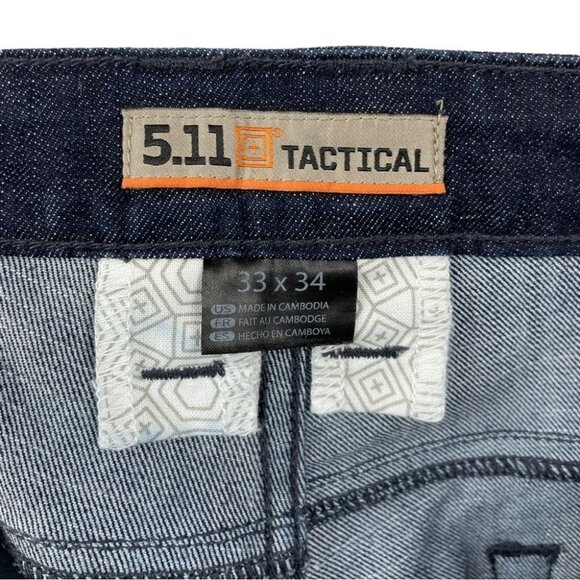 5.11 Tactical Defender Straight Fit Jeans in Dark Wash Indigo Size 33/34 - Picture 9 of 10